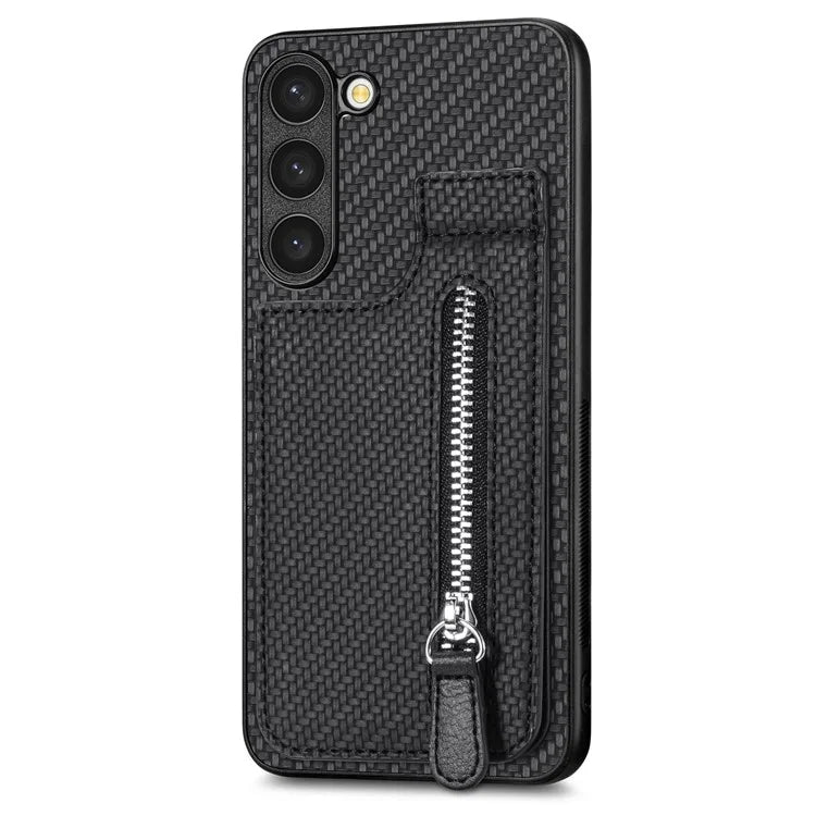 C1-03 For Samsung Galaxy S23 Case Carbon Fiber Leather Coated TPU+PC Phone Cover