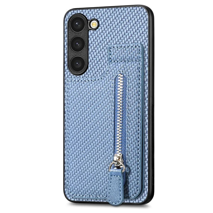 C1-03 For Samsung Galaxy S23 Case Carbon Fiber Leather Coated TPU+PC Phone Cover