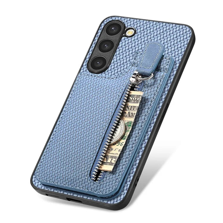 C1-03 For Samsung Galaxy S23 Case Carbon Fiber Leather Coated TPU+PC Phone Cover