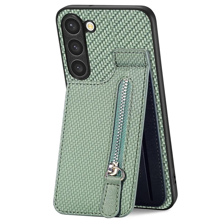 C1-03 For Samsung Galaxy S23 Case Carbon Fiber Leather Coated TPU+PC Phone Cover