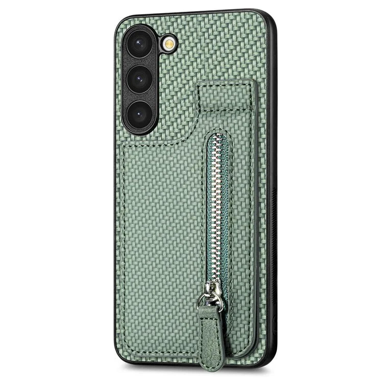 C1-03 For Samsung Galaxy S23 Case Carbon Fiber Leather Coated TPU+PC Phone Cover