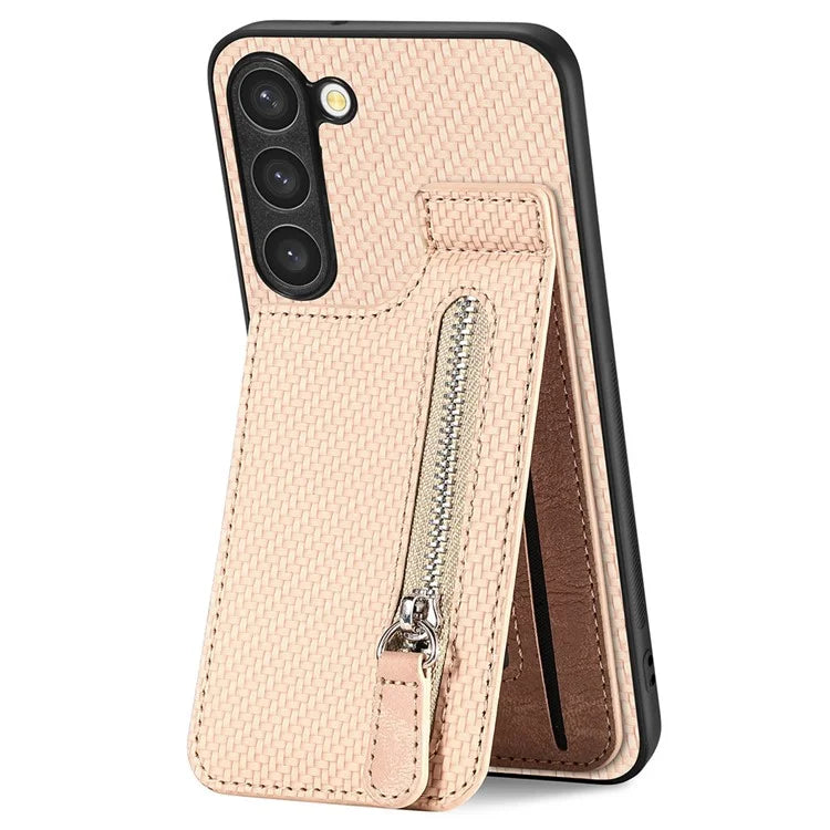 C1-03 For Samsung Galaxy S23 Case Carbon Fiber Leather Coated TPU+PC Phone Cover