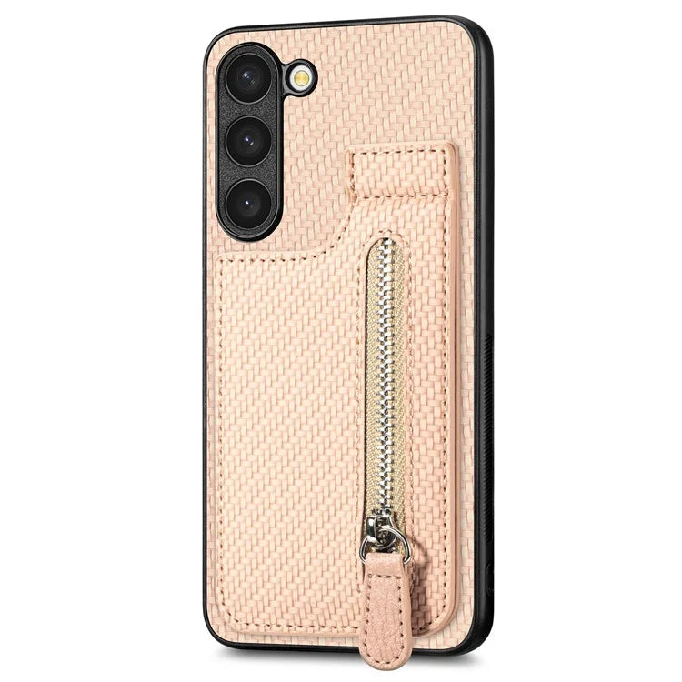 C1-03 For Samsung Galaxy S23 Case Carbon Fiber Leather Coated TPU+PC Phone Cover