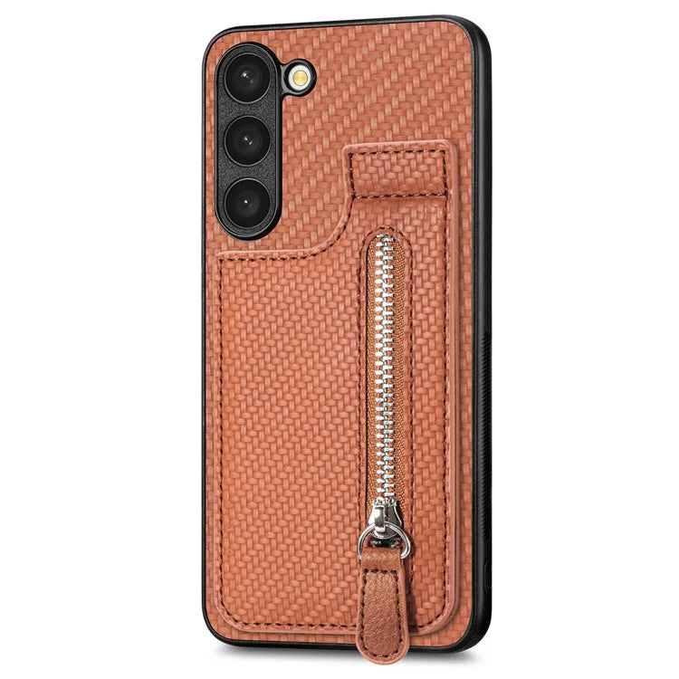 C1-03 For Samsung Galaxy S23 Case Carbon Fiber Leather Coated TPU+PC Phone Cover