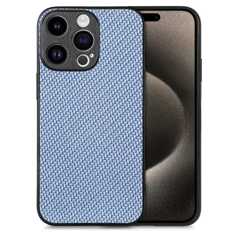 C1 for iPhone 13 Pro Case PU Leather Coated PC+TPU Phone Cover Carbon Fiber Texture