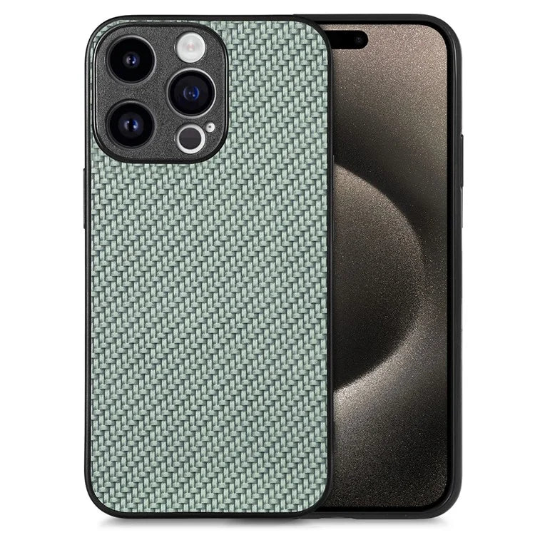 C1 for iPhone 13 Pro Case PU Leather Coated PC+TPU Phone Cover Carbon Fiber Texture