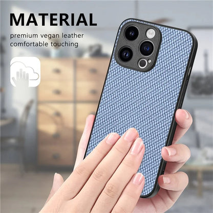 C1 for iPhone 13 Pro Max Case PU Leather Coated PC+TPU Anti-slip Phone Cover