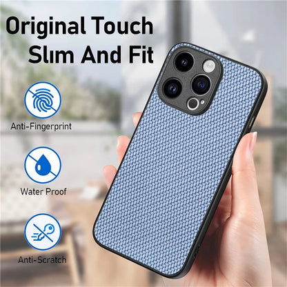 C1 for iPhone 13 Pro Max Case PU Leather Coated PC+TPU Anti-slip Phone Cover