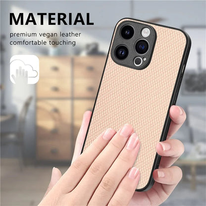 C1 for iPhone 13 Pro Max Case PU Leather Coated PC+TPU Anti-slip Phone Cover