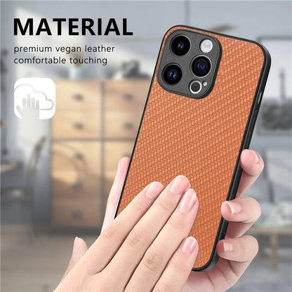 C1 for iPhone 13 Pro Max Case PU Leather Coated PC+TPU Anti-slip Phone Cover