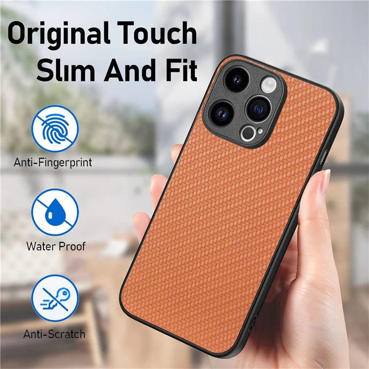 C1 for iPhone 13 Pro Max Case PU Leather Coated PC+TPU Anti-slip Phone Cover