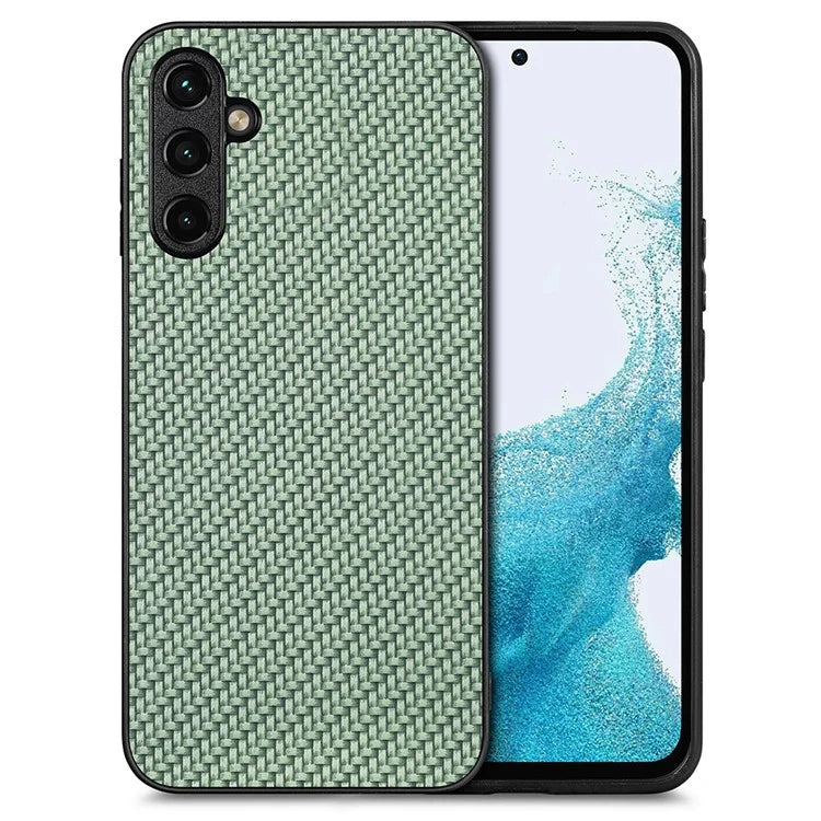 C1 for Samsung Galaxy A15 4G / 5G Case Carbon Fiber Texture PU Leather Anti-Scratch Back Cover