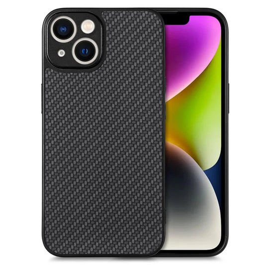 C1 for iPhone 13 Case Carbon Fiber Texture PU+PC+TPU Phone Cover