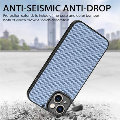 C1 for iPhone 13 Case Carbon Fiber Texture PU+PC+TPU Phone Cover