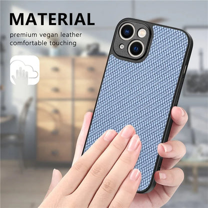 C1 for iPhone 13 Case Carbon Fiber Texture PU+PC+TPU Phone Cover