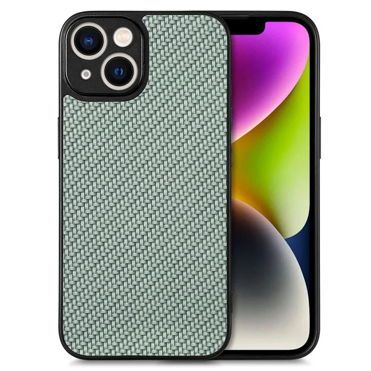 C1 for iPhone 13 Case Carbon Fiber Texture PU+PC+TPU Phone Cover