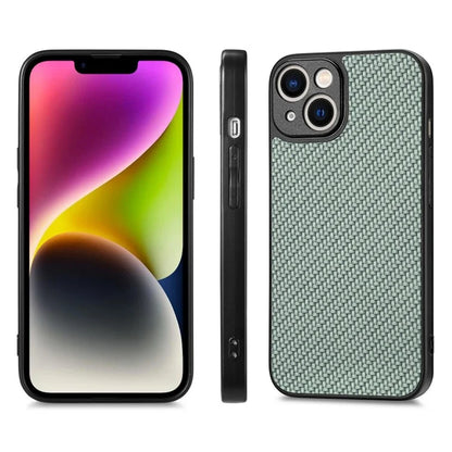 C1 for iPhone 13 Case Carbon Fiber Texture PU+PC+TPU Phone Cover