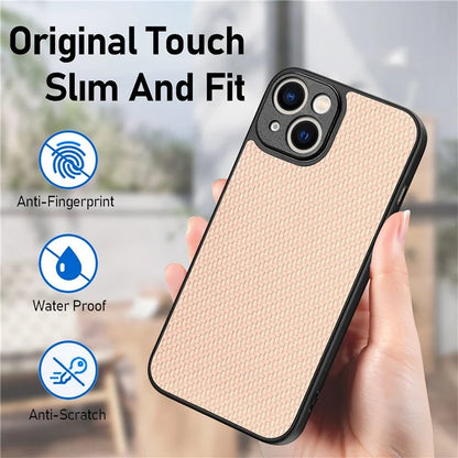 C1 for iPhone 13 Case Carbon Fiber Texture PU+PC+TPU Phone Cover