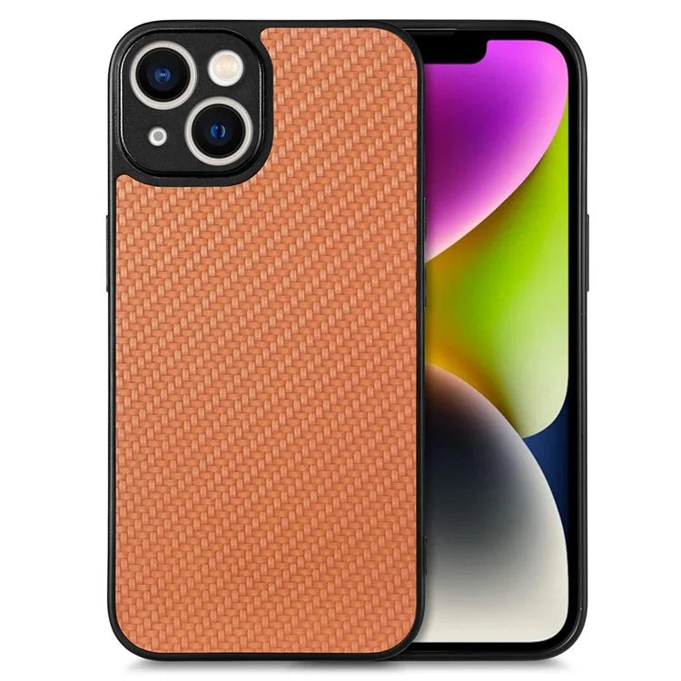 C1 for iPhone 13 Case Carbon Fiber Texture PU+PC+TPU Phone Cover