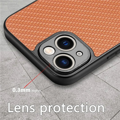 C1 for iPhone 13 Case Carbon Fiber Texture PU+PC+TPU Phone Cover