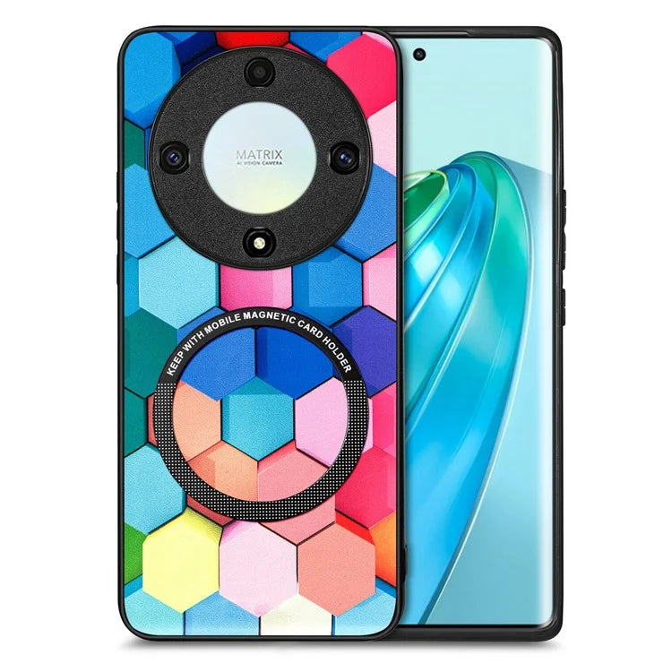 P1 for Honor X40 5G / X9a 5G / Magic5 Lite 5G Case PU Leather Pattern Printing Magnetic Back Cover