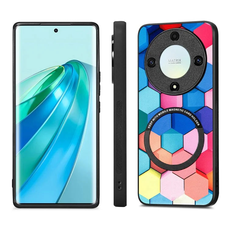 P1 for Honor X40 5G / X9a 5G / Magic5 Lite 5G Case PU Leather Pattern Printing Magnetic Back Cover