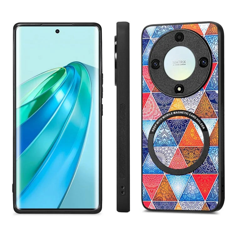P1 for Honor X40 5G / X9a 5G / Magic5 Lite 5G Case PU Leather Pattern Printing Magnetic Back Cover