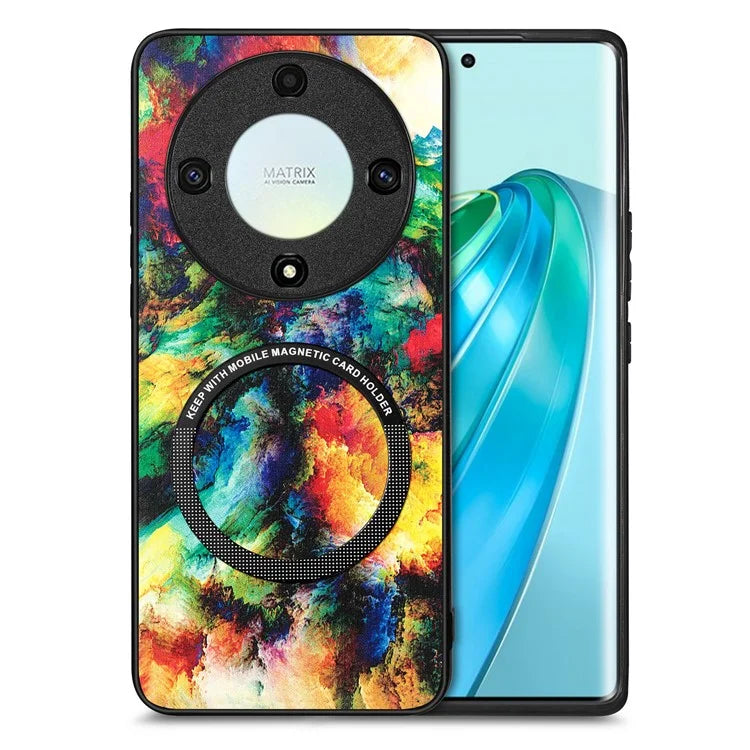 P1 for Honor X40 5G / X9a 5G / Magic5 Lite 5G Case PU Leather Pattern Printing Magnetic Back Cover