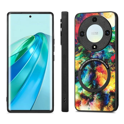 P1 for Honor X40 5G / X9a 5G / Magic5 Lite 5G Case PU Leather Pattern Printing Magnetic Back Cover