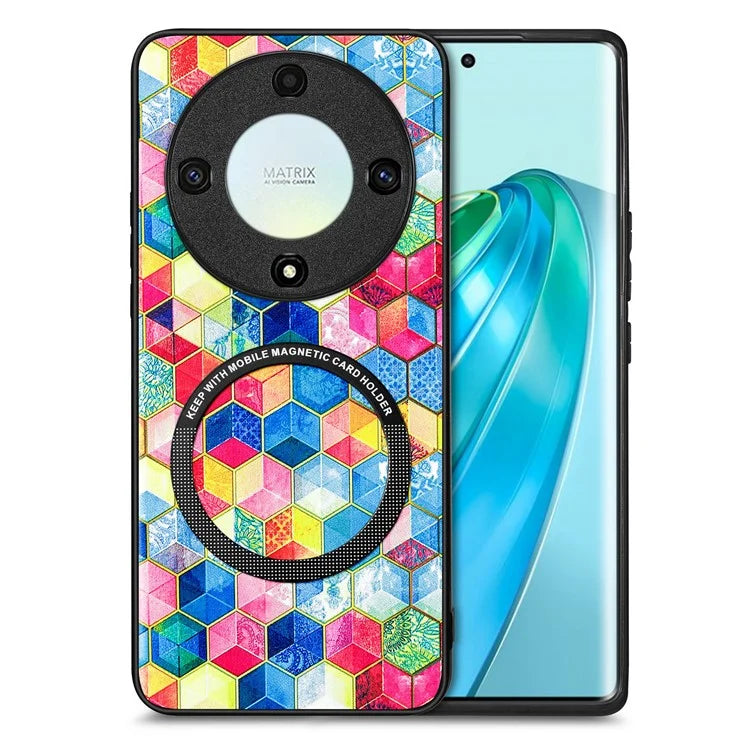 P1 for Honor X40 5G / X9a 5G / Magic5 Lite 5G Case PU Leather Pattern Printing Magnetic Back Cover