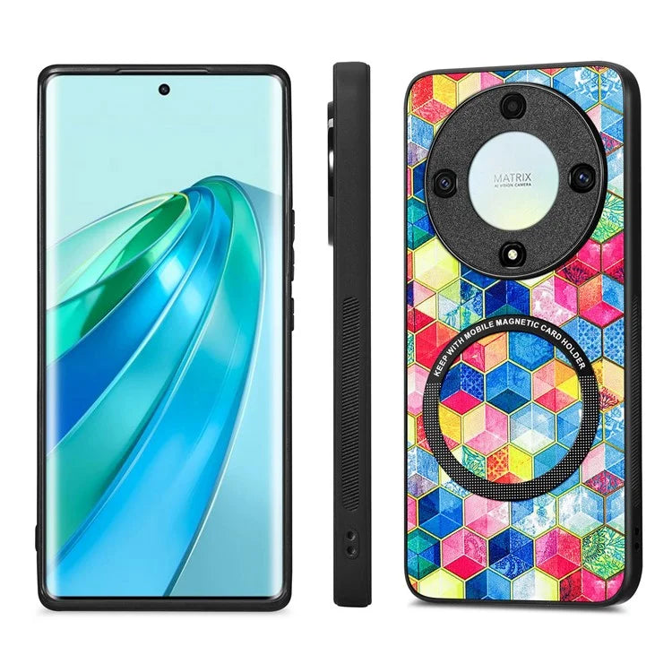 P1 for Honor X40 5G / X9a 5G / Magic5 Lite 5G Case PU Leather Pattern Printing Magnetic Back Cover