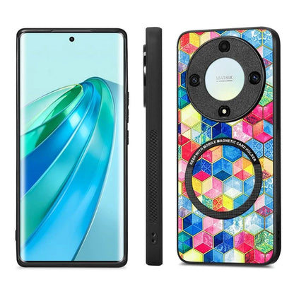 P1 for Honor X40 5G / X9a 5G / Magic5 Lite 5G Case PU Leather Pattern Printing Magnetic Back Cover