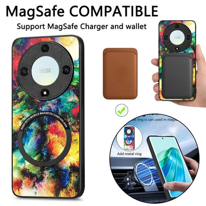 P1 for Honor X40 5G / X9a 5G / Magic5 Lite 5G Case PU Leather Pattern Printing Magnetic Back Cover