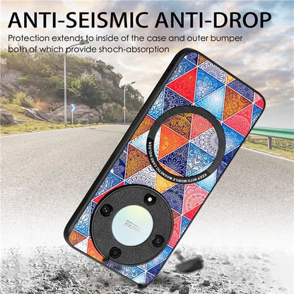 P1 for Honor X40 5G / X9a 5G / Magic5 Lite 5G Case PU Leather Pattern Printing Magnetic Back Cover