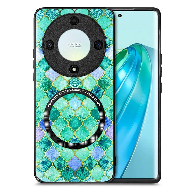 P1 for Honor X40 5G / X9a 5G / Magic5 Lite 5G Case PU Leather Pattern Printing Magnetic Back Cover