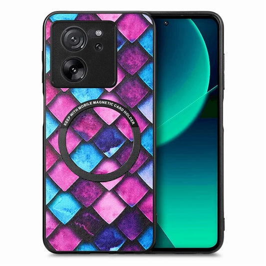 P1 For Xiaomi 13T / 13T Pro / Redmi K60 Ultra Case PU+TPU+PC Pattern Printing Magnetic Ring Phone Cover
