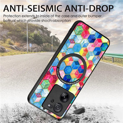 P1 For Xiaomi 13T / 13T Pro / Redmi K60 Ultra Case PU+TPU+PC Pattern Printing Magnetic Ring Phone Cover