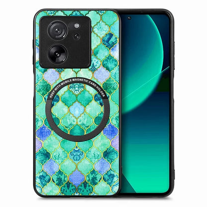 P1 For Xiaomi 13T / 13T Pro / Redmi K60 Ultra Case PU+TPU+PC Pattern Printing Magnetic Ring Phone Cover