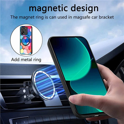 P1 For Xiaomi 13T / 13T Pro / Redmi K60 Ultra Case PU+TPU+PC Pattern Printing Magnetic Ring Phone Cover