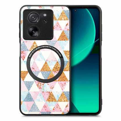 P1 For Xiaomi 13T / 13T Pro / Redmi K60 Ultra Case PU+TPU+PC Pattern Printing Magnetic Ring Phone Cover