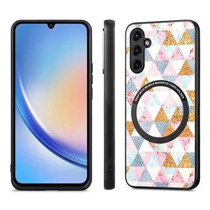 P1 For Samsung Galaxy A54 5G Case Pattern Printing Leather Coated Protective Shell Compatible with MagSafe