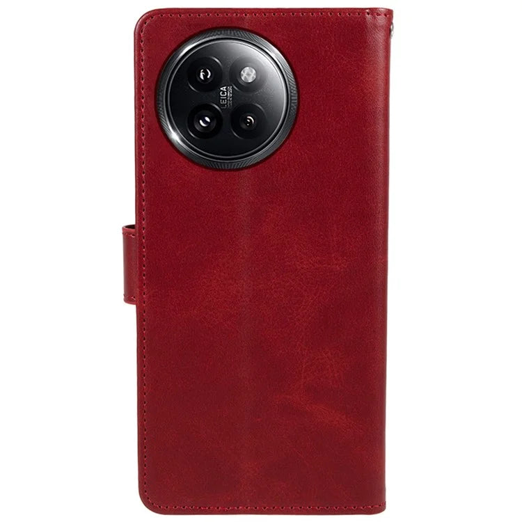 For Xiaomi Civi 4 Pro 5G / 14 Civi 5G Case PU Leather Phone Cover Calf Texture Wallet with Magnetic Clasp