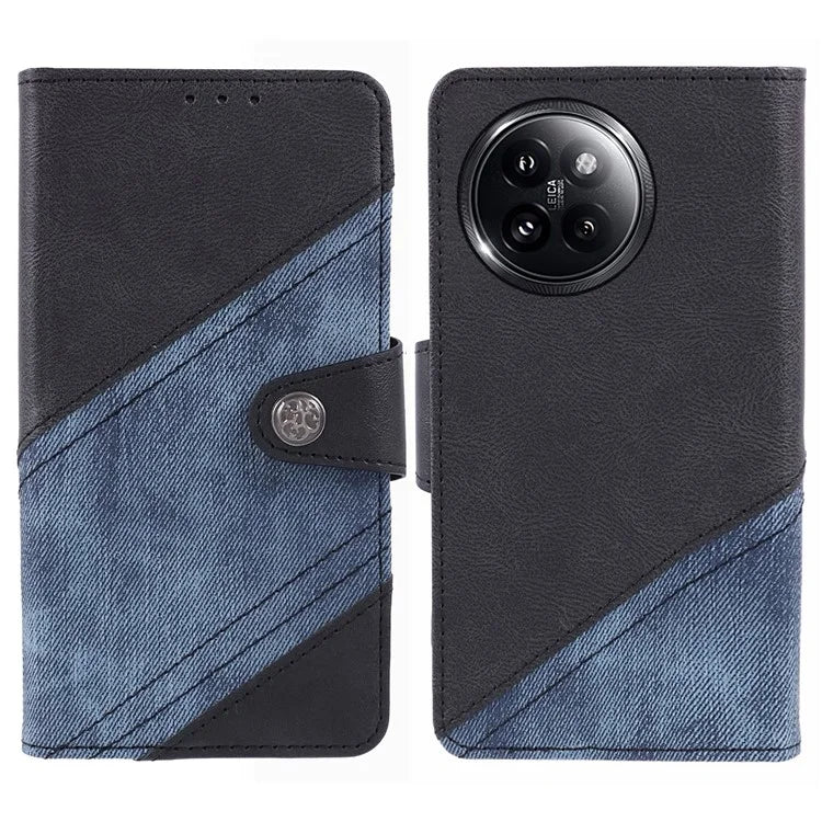 For Xiaomi Civi 4 Pro 5G / 14 Civi 5G Case Leather Phone Back Cover Crazy Horse Texture Splicing Design