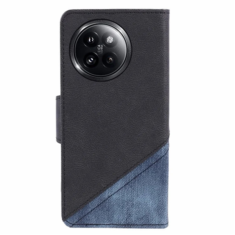 For Xiaomi Civi 4 Pro 5G / 14 Civi 5G Case Leather Phone Back Cover Crazy Horse Texture Splicing Design