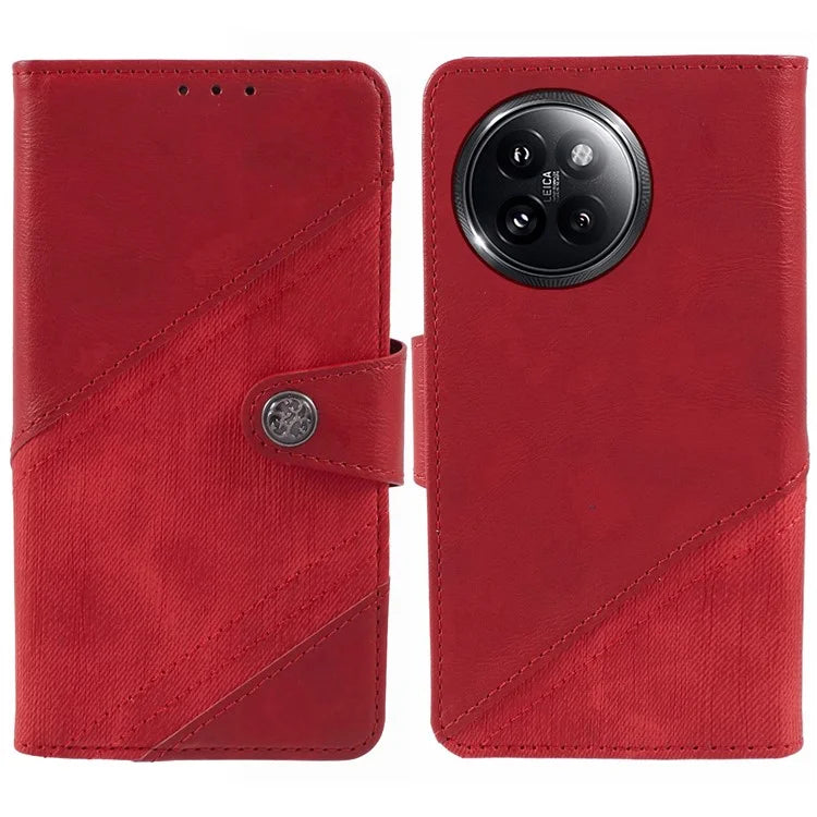 For Xiaomi Civi 4 Pro 5G / 14 Civi 5G Case Leather Phone Back Cover Crazy Horse Texture Splicing Design