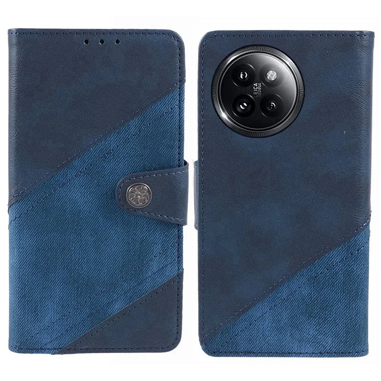 For Xiaomi Civi 4 Pro 5G / 14 Civi 5G Case Leather Phone Back Cover Crazy Horse Texture Splicing Design