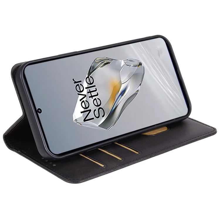For OnePlus Nord CE4 5G Case PU Leather Wallet Cover Calf Texture Phone Shell with Magnetic Clasp