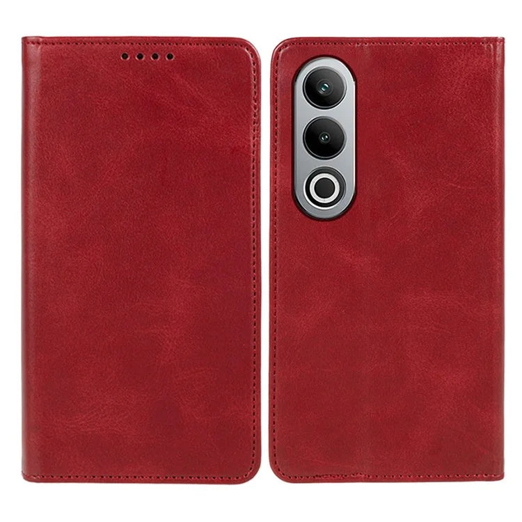 For OnePlus Nord CE4 5G Case PU Leather Wallet Cover Calf Texture Phone Shell with Magnetic Clasp