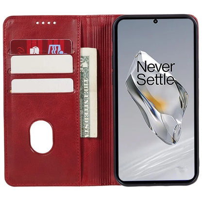 For OnePlus Nord CE4 5G Case PU Leather Wallet Cover Calf Texture Phone Shell with Magnetic Clasp