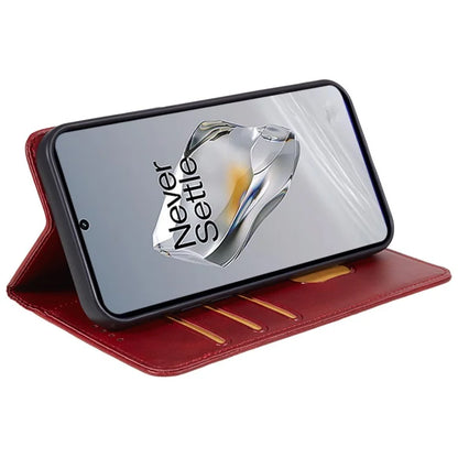 For OnePlus Nord CE4 5G Case PU Leather Wallet Cover Calf Texture Phone Shell with Magnetic Clasp